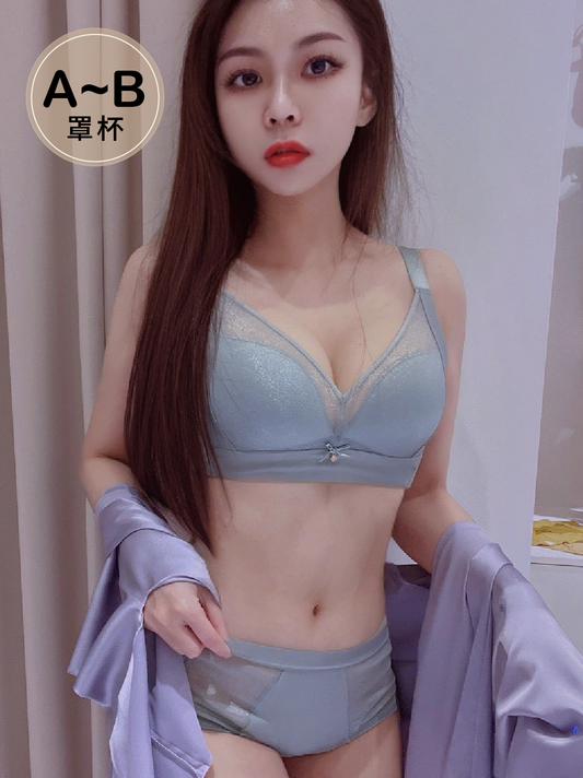 【光遇】 無鋼圈素面網紗調整型內衣 AB杯 淺綠色