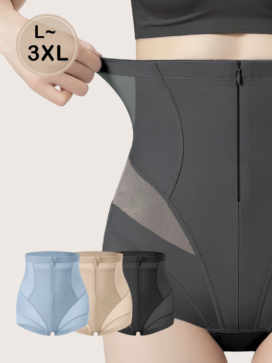 素面高腰收腹塑身褲-短版 M~3XL
