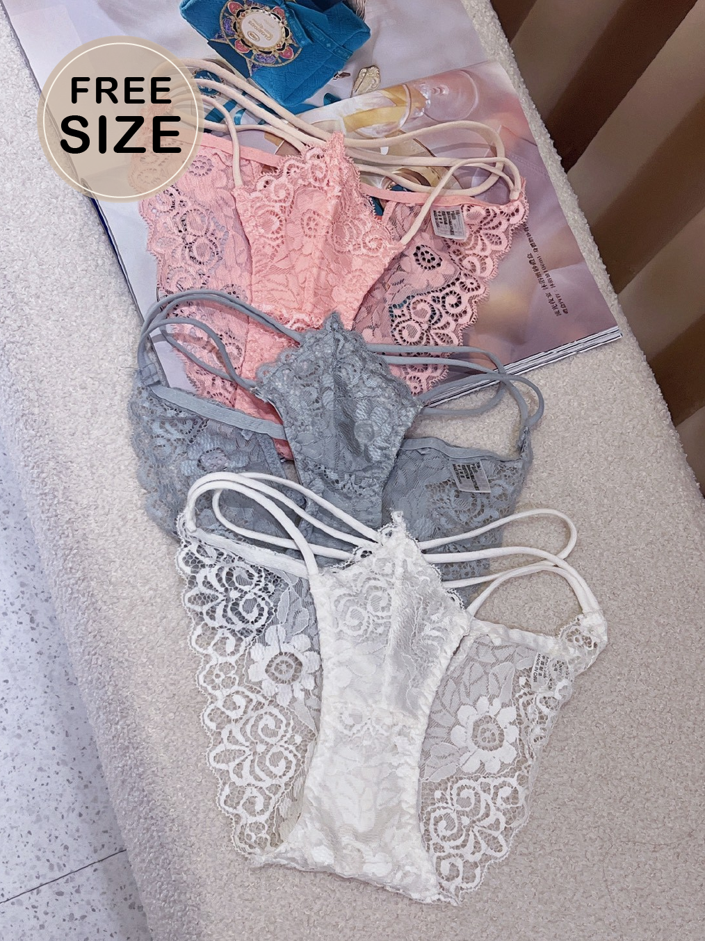 D007 性感蕾絲丁字褲 三色 FREE SIZE