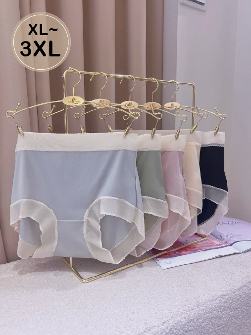 冰絲素面中腰內褲 五色 XL~3XL