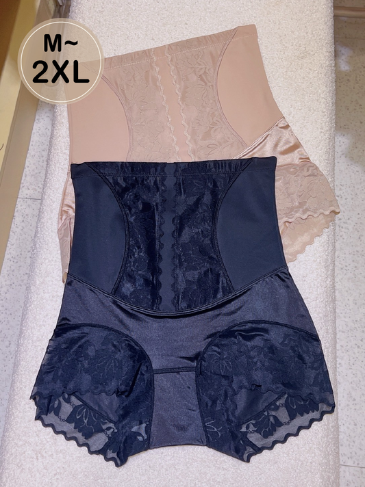 收腹蕾絲高腰塑身內褲 兩色 M~2XL