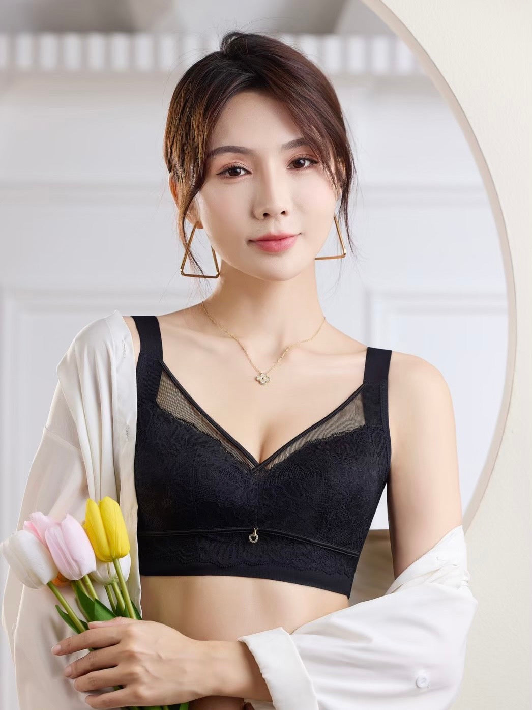 宮廷佳麗  透氣大罩杯內衣 性感黑 C~E杯