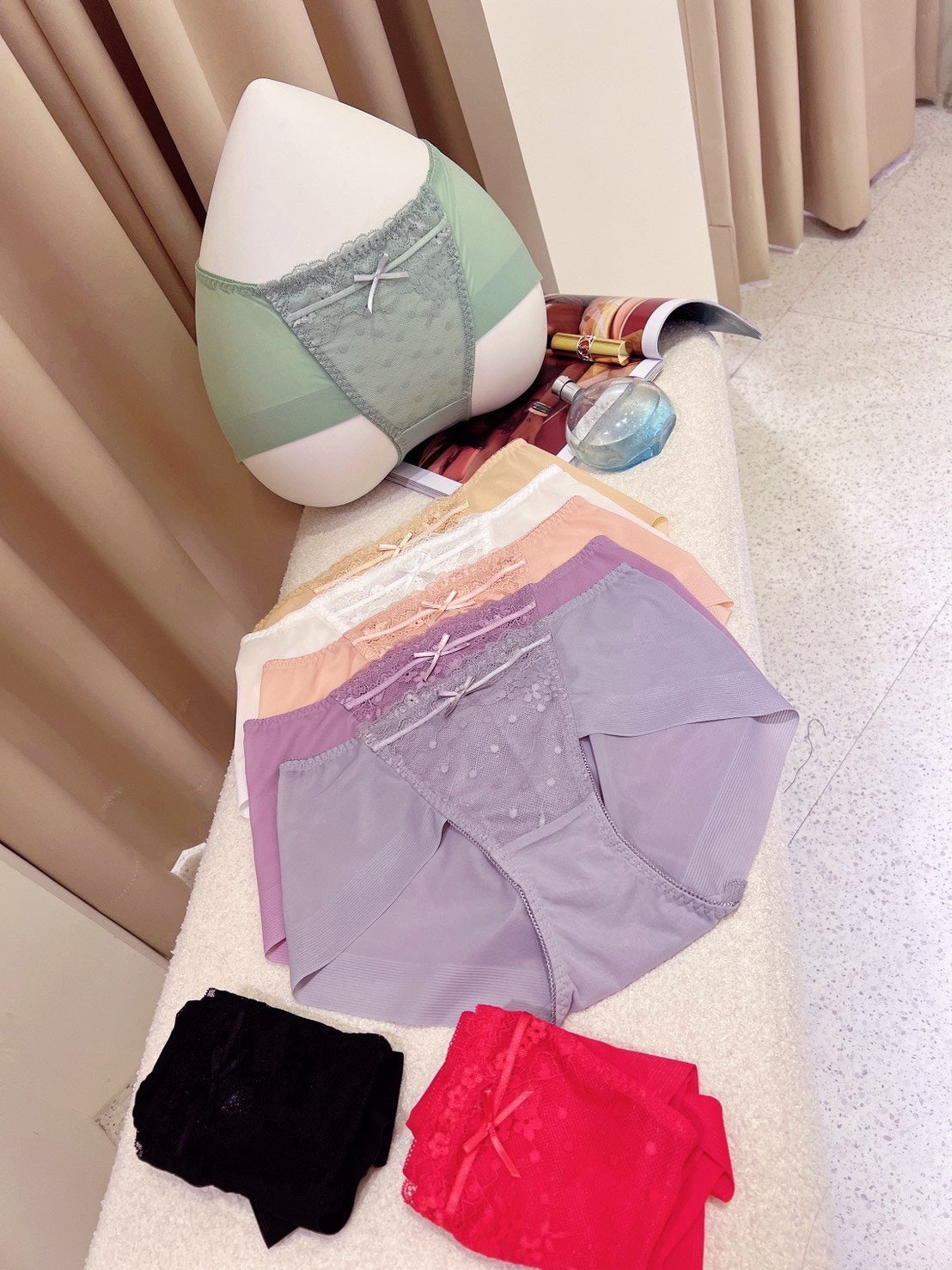 輕薄網紗中腰內褲 八色 M~3XL