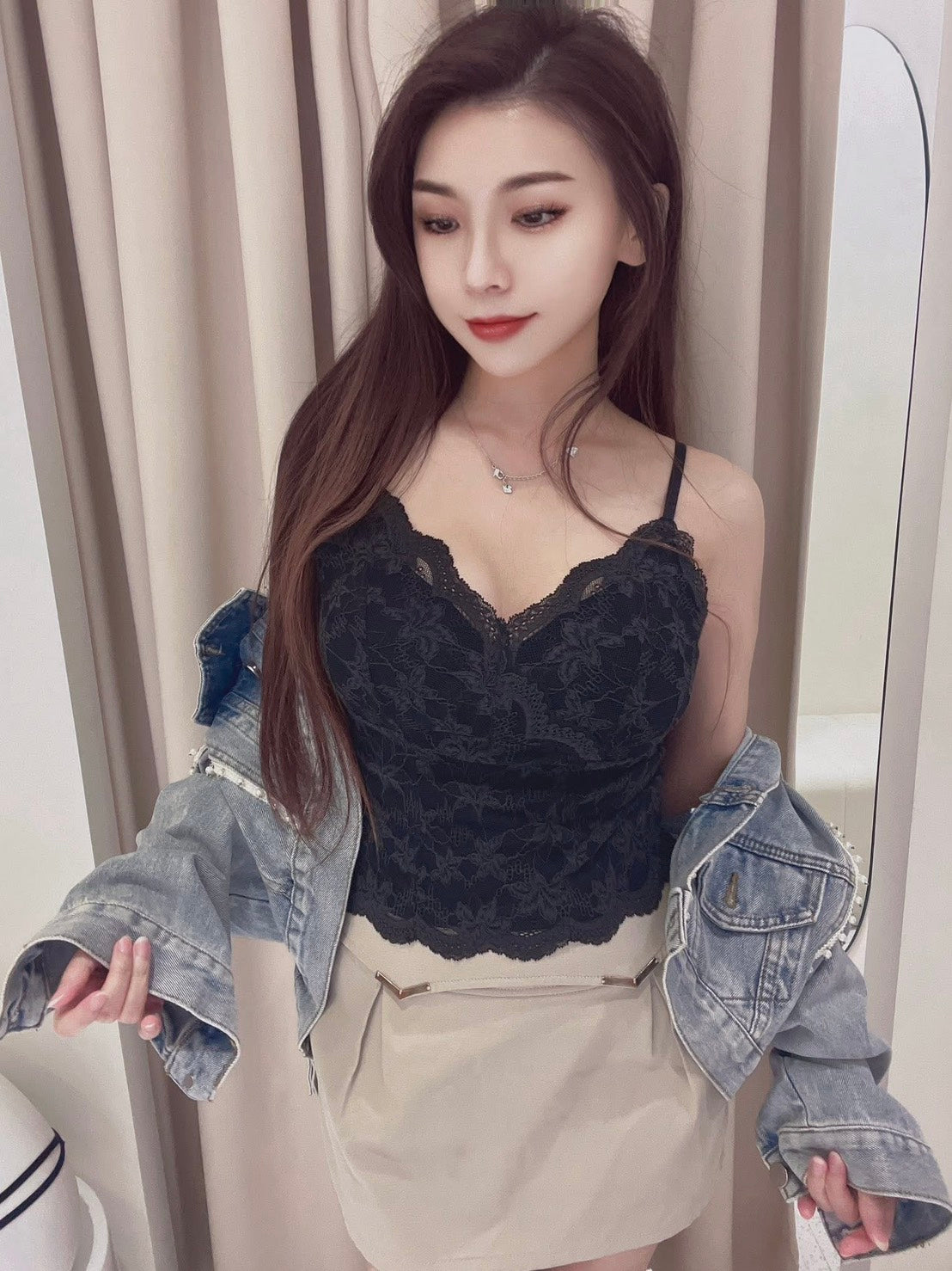 BT003 秋風蕾絲小可愛 性感黑 M~XL