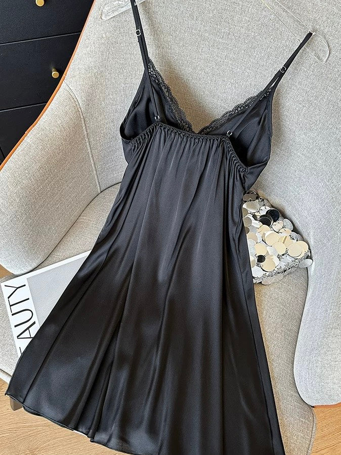 L029 法式吊帶小性感睡衣 性感黑 M~XL
