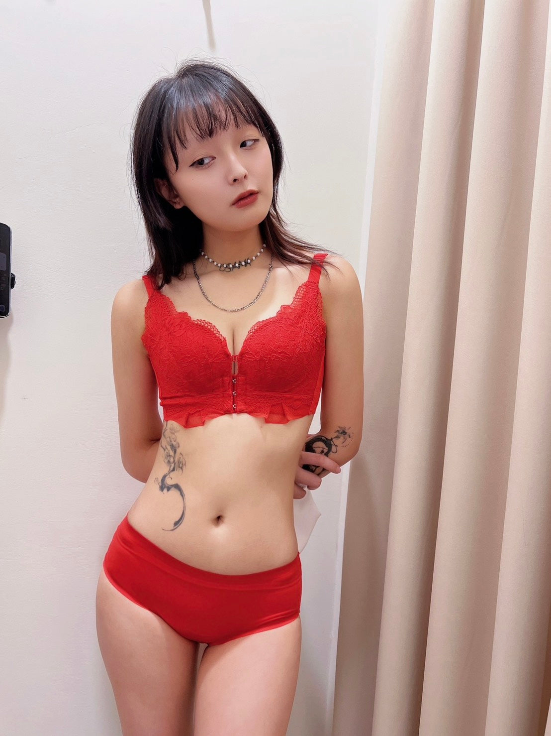 海味奶油 前扣調整型內衣 火辣紅 A~C杯