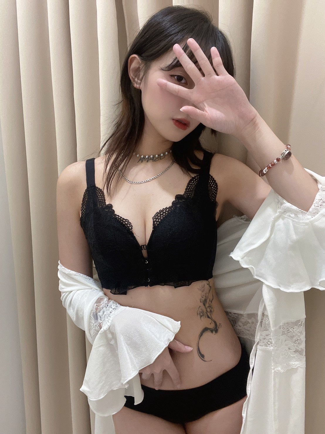 海味奶油 前扣調整型內衣 性感黑 A~C杯