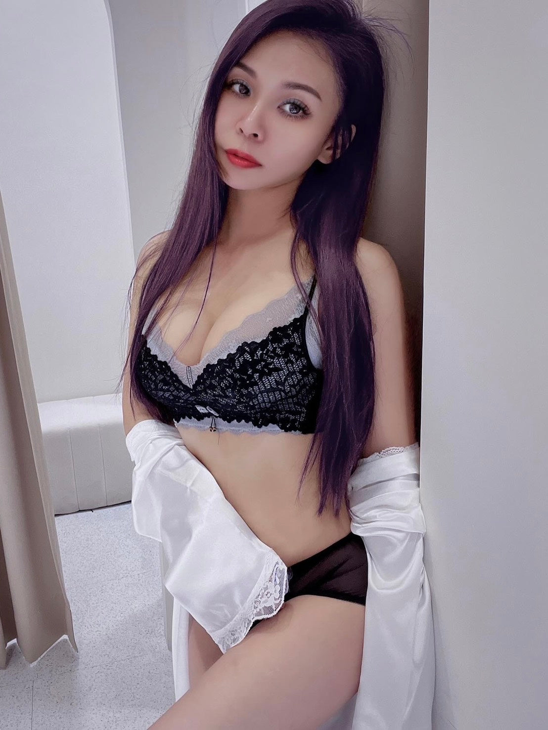 桃趣 跳色蕾絲無鋼圈內衣 性感黑 AB杯