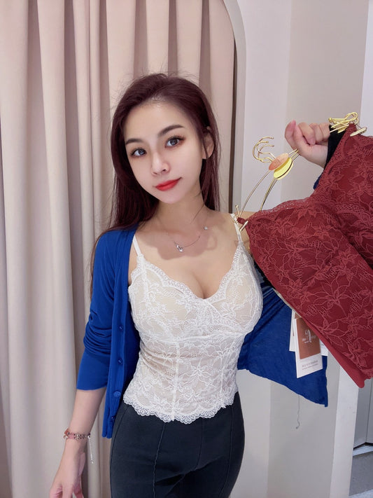 BT003 秋風蕾絲小可愛 透膚白 M~XL